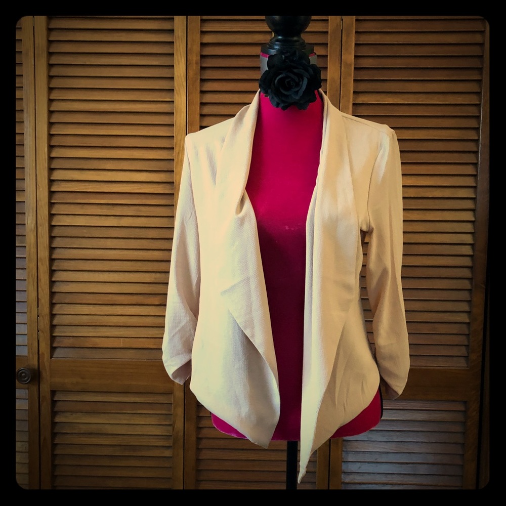 Lightweight crepe open cardigan